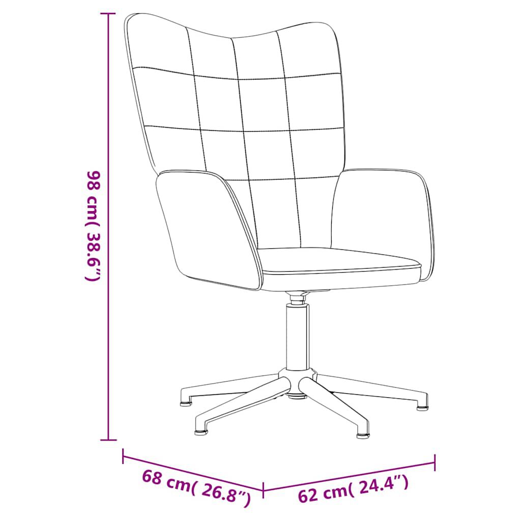 Scaun de relaxare cu taburet, alb crem, catifea și PVC