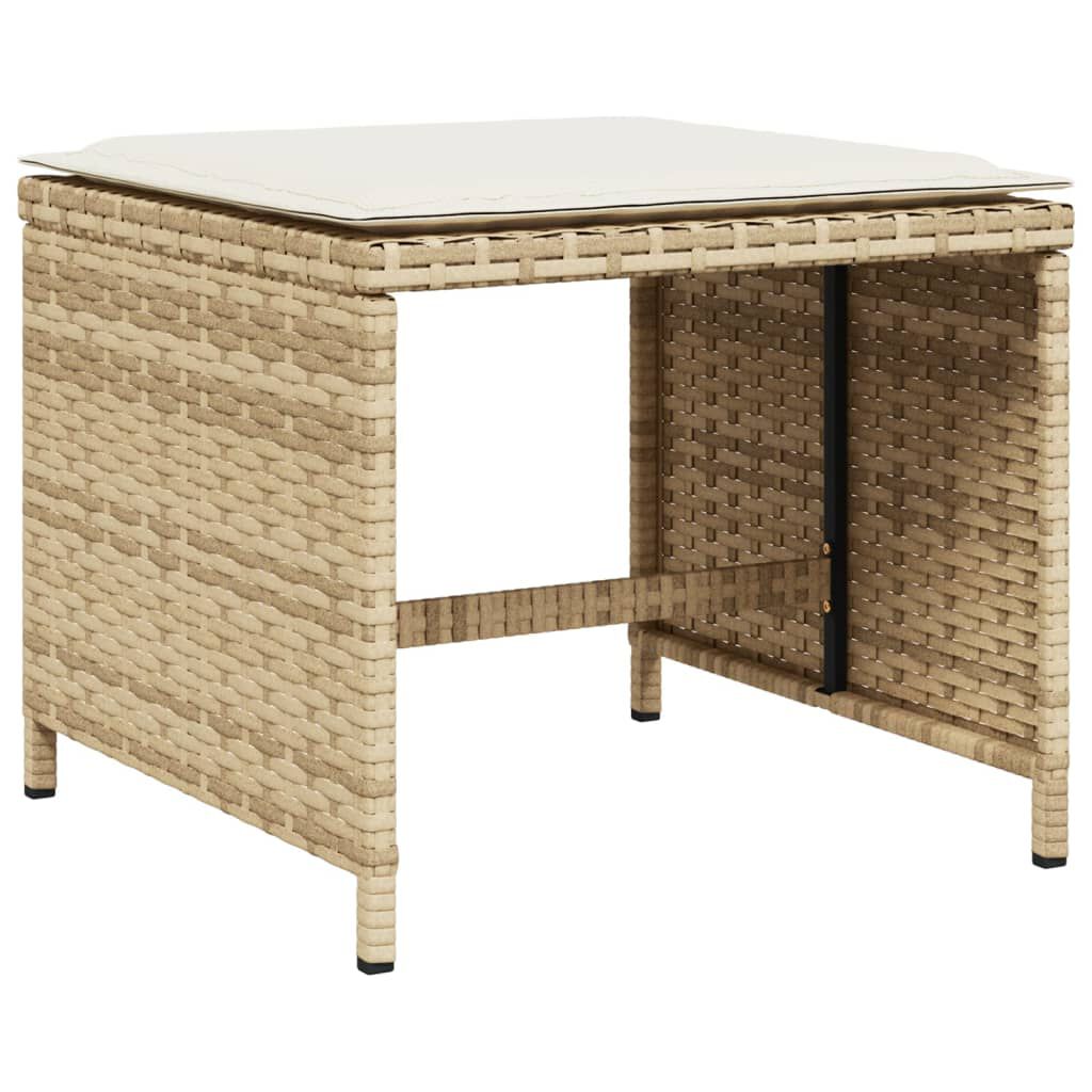 Set mobilier de grădină cu perne, 5 piese, bej, poliratan