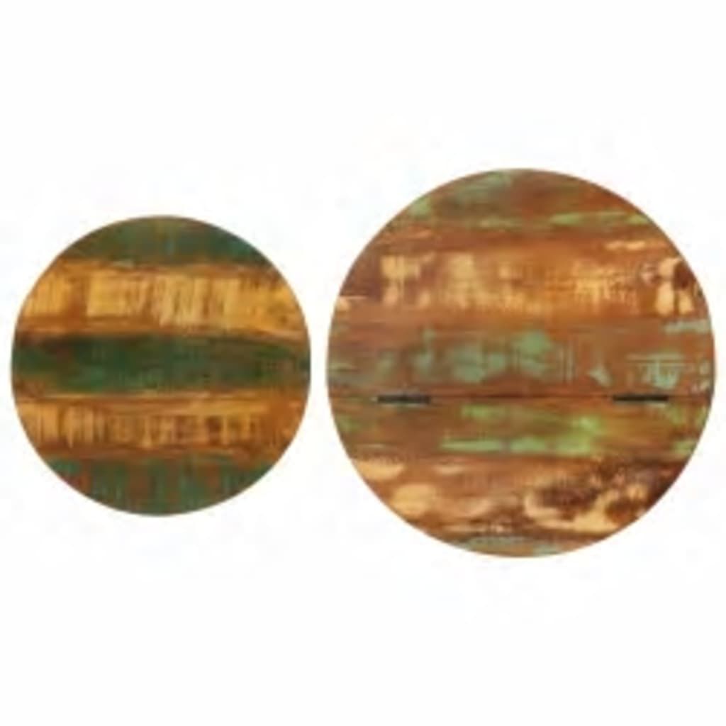 Măsuță de cafea, negru, lemn masiv reciclat, formă bol