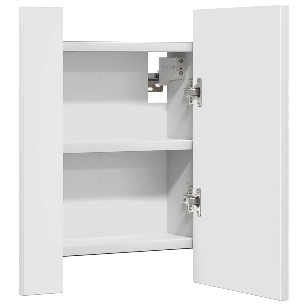Dulap de baie cu oglindă & LED, alb, 40x12x45 cm, acril