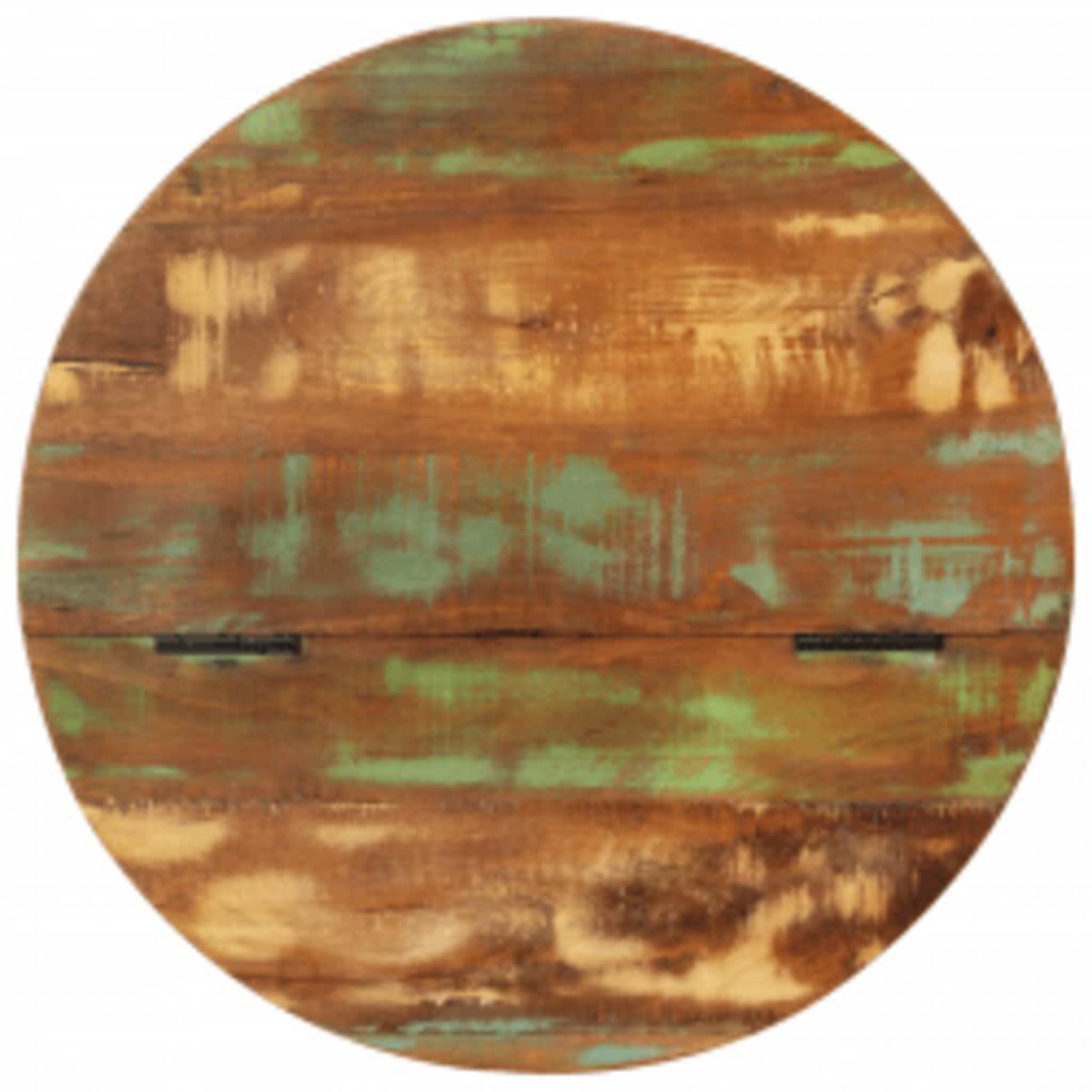 Set măsuțe cafea, 2 piese, negru, lemn masiv reciclat formă bol