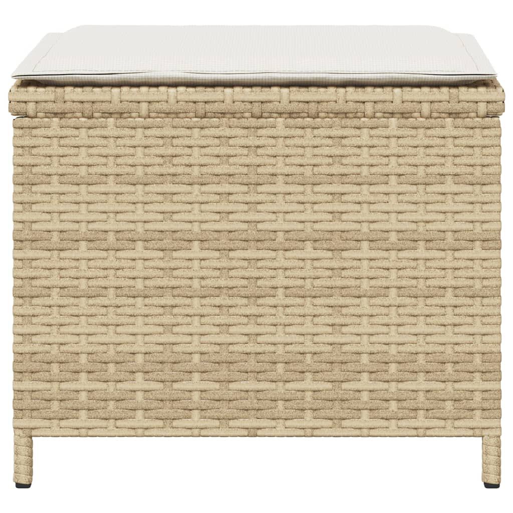 Set mobilier de grădină cu perne, 5 piese, bej, poliratan