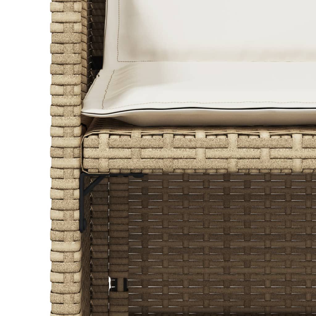 Set mobilier de grădină cu perne, 5 piese, bej, poliratan