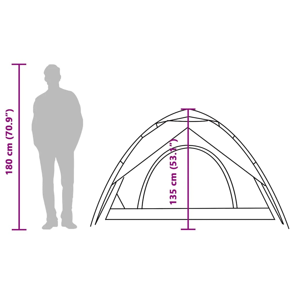 Cort de camping cupolă 3 persoane, setare rapidă, albastru