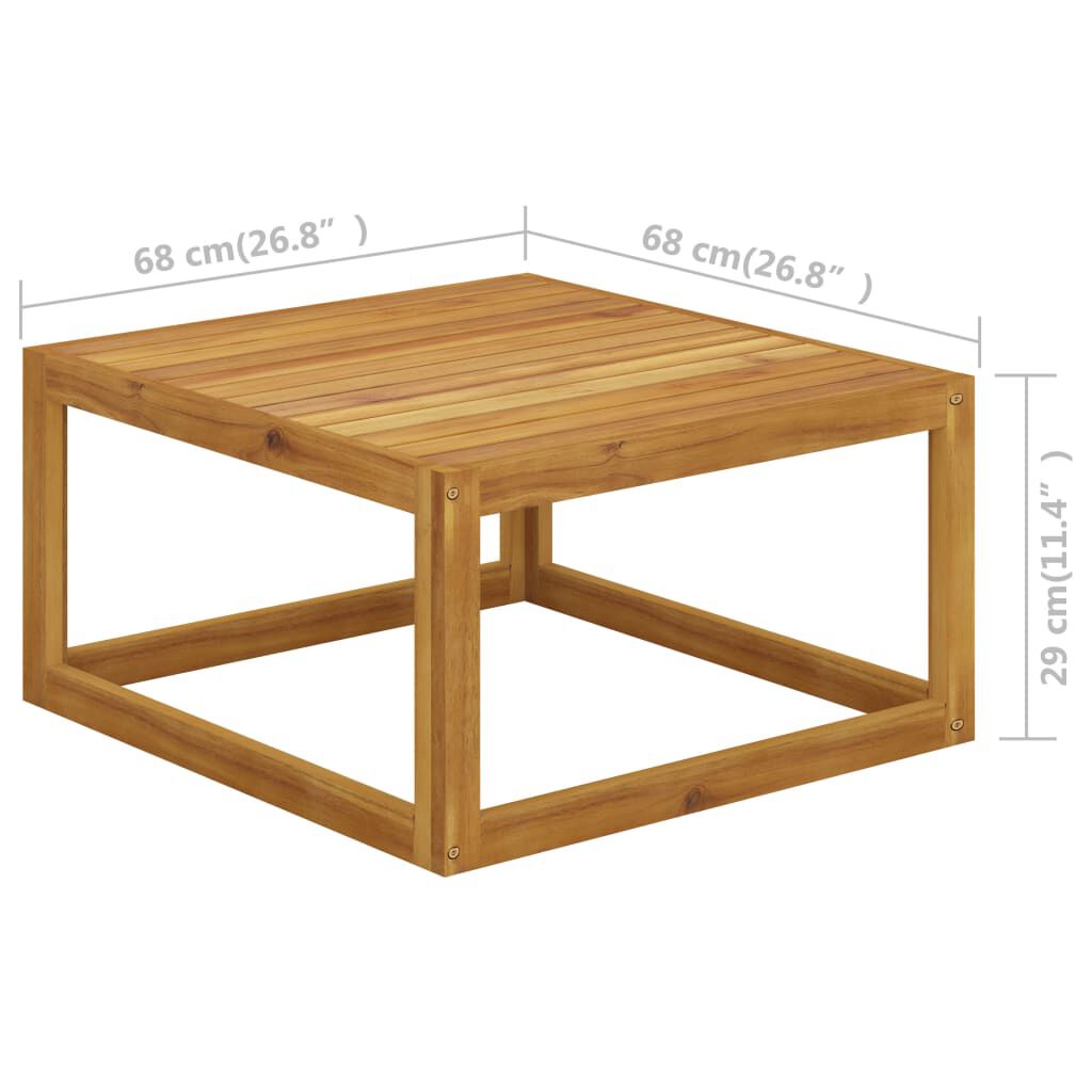 Set de 3 scaune de grădină din lemn natural