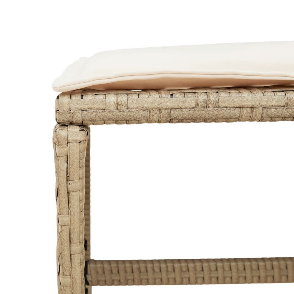 Set mobilier de grădină cu perne, 5 piese, bej, poliratan