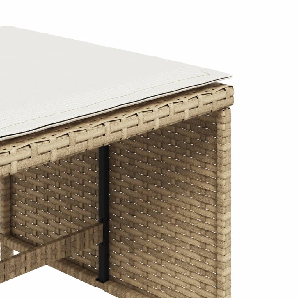 Set mobilier de grădină cu perne, 5 piese, bej, poliratan
