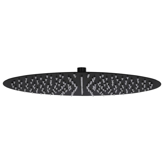 Cap de duș tip ploaie rotund, negru, 40 cm, oțel inoxidabil