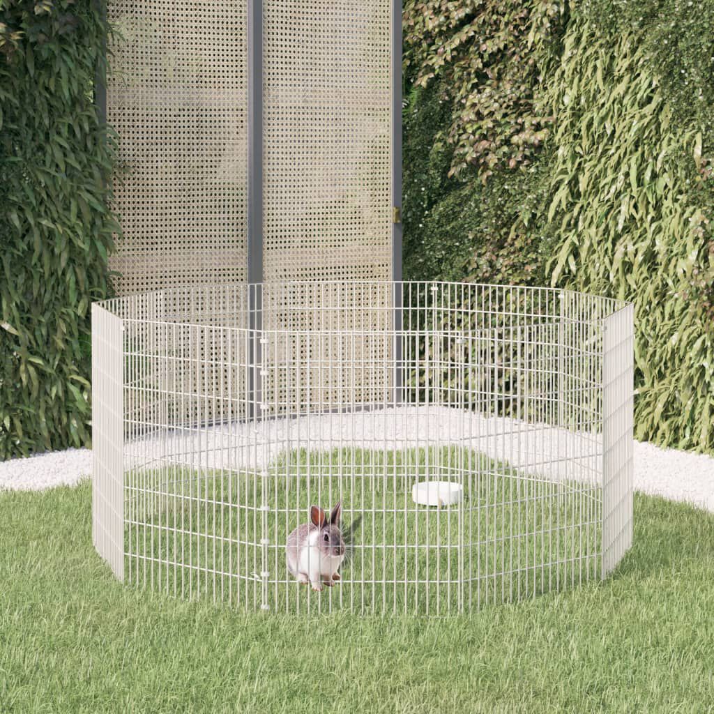 Adăpost pentru animale cu 10 panouri, 54x80 cm, fier galvanizat