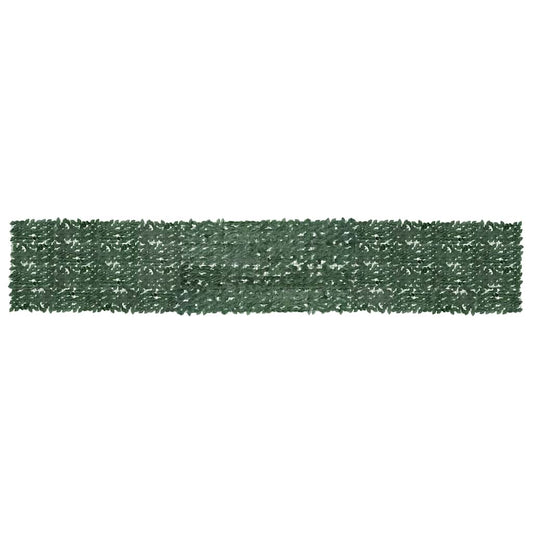 Paravan de balcon, frunze verde închis, 600x100 cm