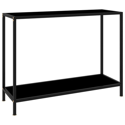 Masă consolă, negru, 100 x 35 x 75 cm, sticlă securizată
