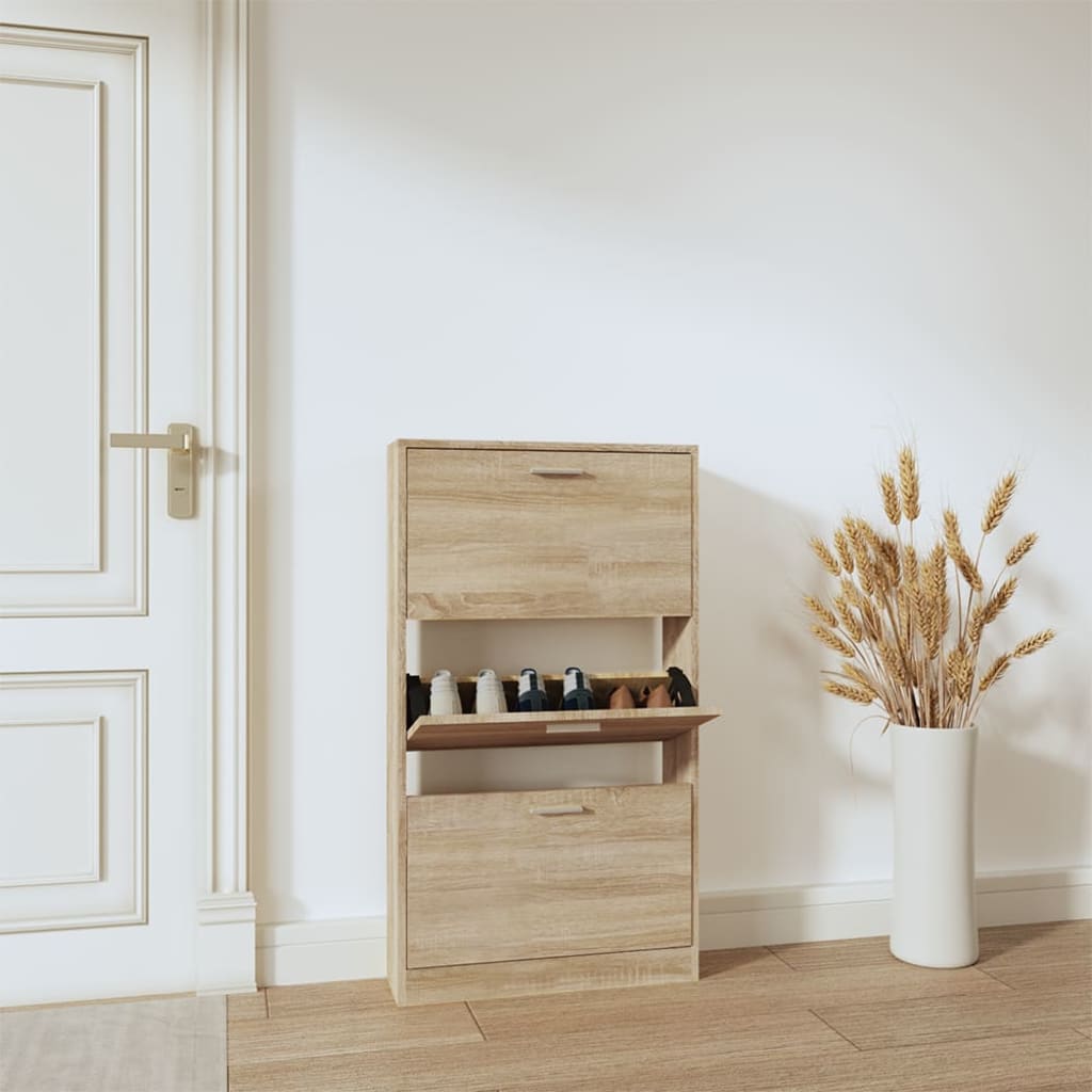 Pantofar, stejar, 59x17x108 cm, lemn prelucrat