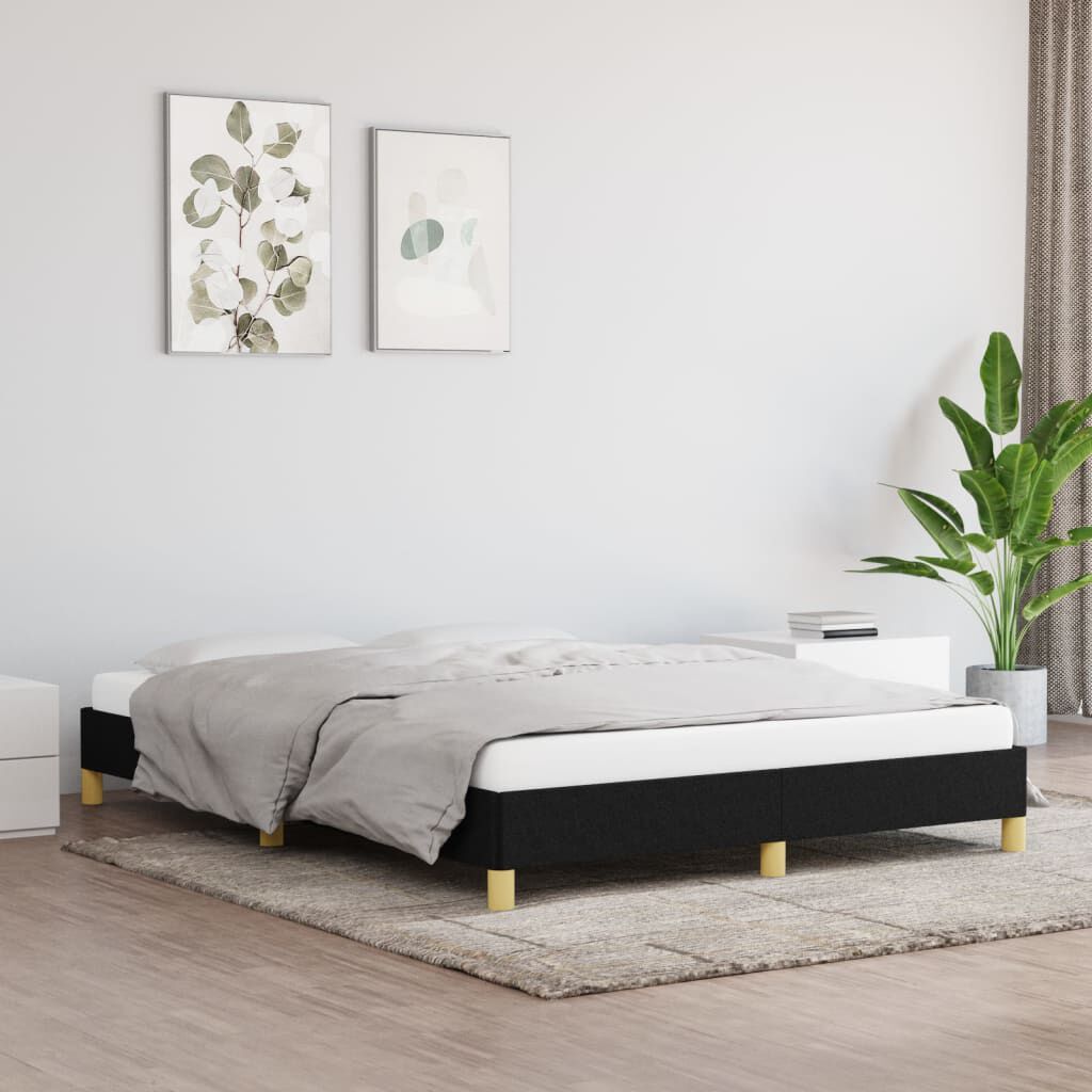 Cadru de pat fără saltea, negru, 140x190 cm, textil