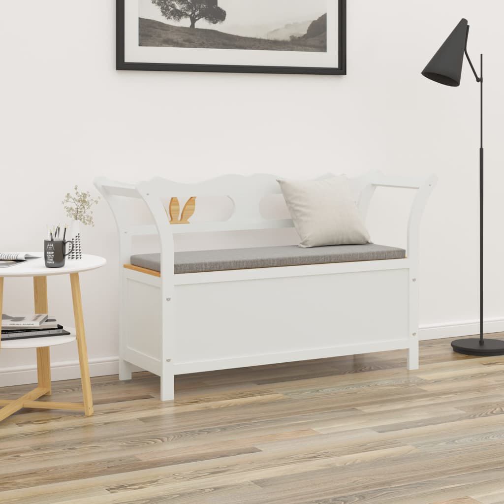 Bancă, alb, 107x45x75,5 cm, lemn masiv de brad