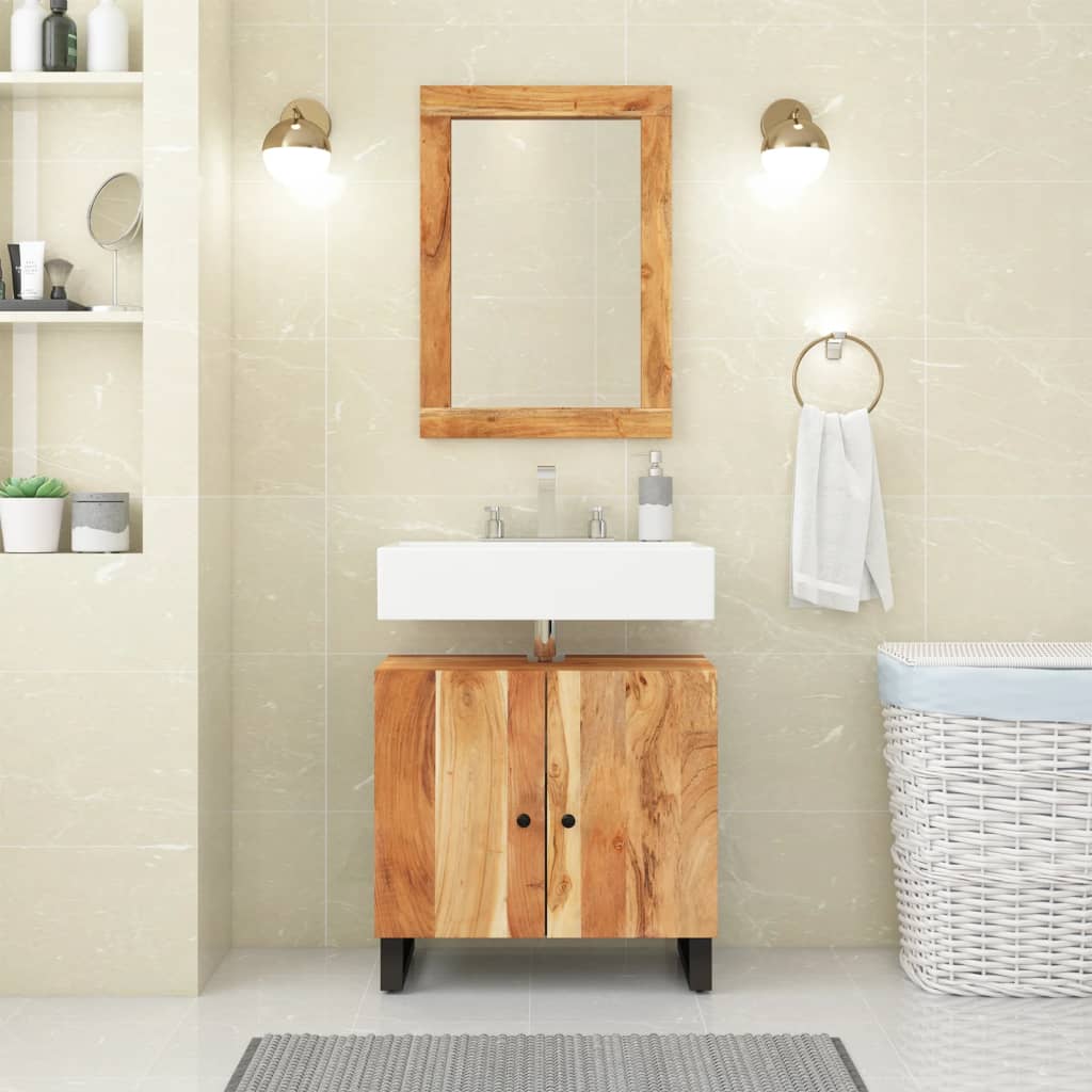 Dulap de chiuvetă 62x33x58 cm lemn masiv acacia & lemn compozit