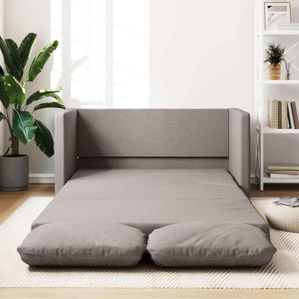 Canapea extensibilă 2 în 1, gri taupe, 112x174x55 cm, textil