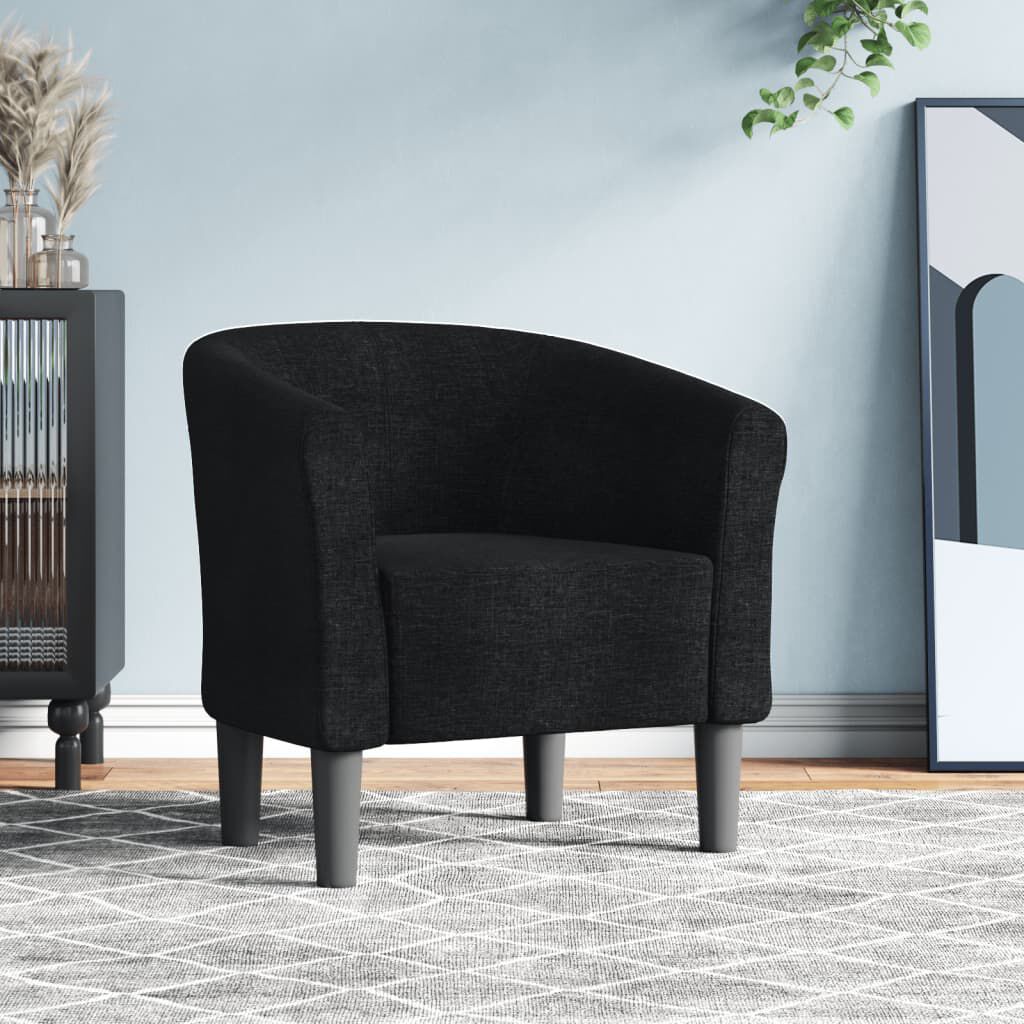 Fotoliu tip cuvă, negru, material textil