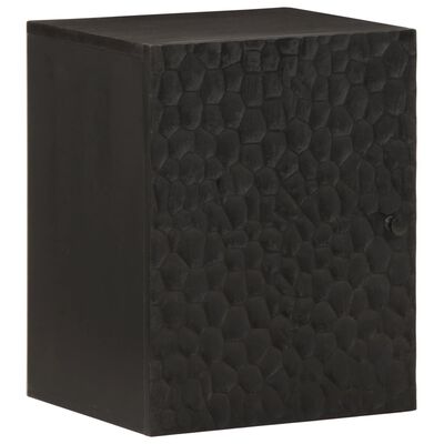 Dulap de perete de baie, negru, 38x33x48cm, lemn masiv de mango