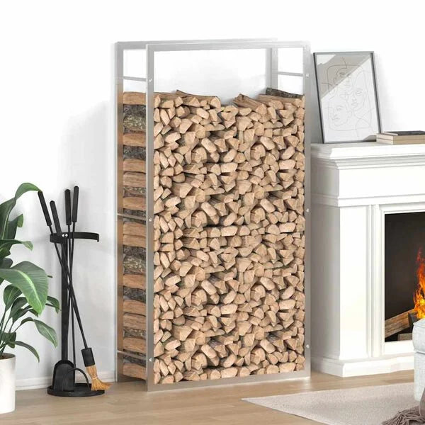 Suport pentru lemne de foc, negru mat, 50x28x56 cm, oțel