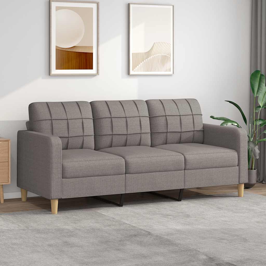 Canapea cu 3 locuri, taupe, 180 cm, material textil