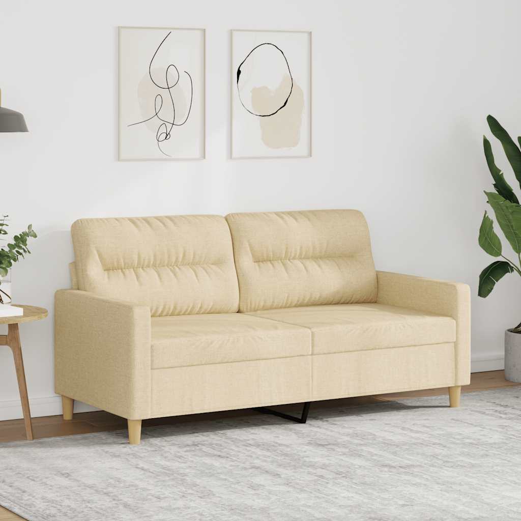 Canapea cu 2 locuri, crem, 140 cm, material textil