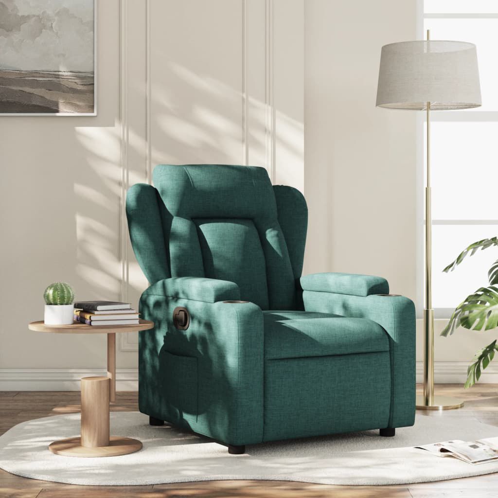 Fotoliu rabatabil, verde închis, material textil