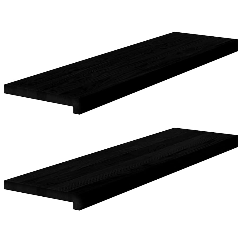 Glafuri 2 buc maro foarte închis 90x25x2 cm lemn masiv de stejar