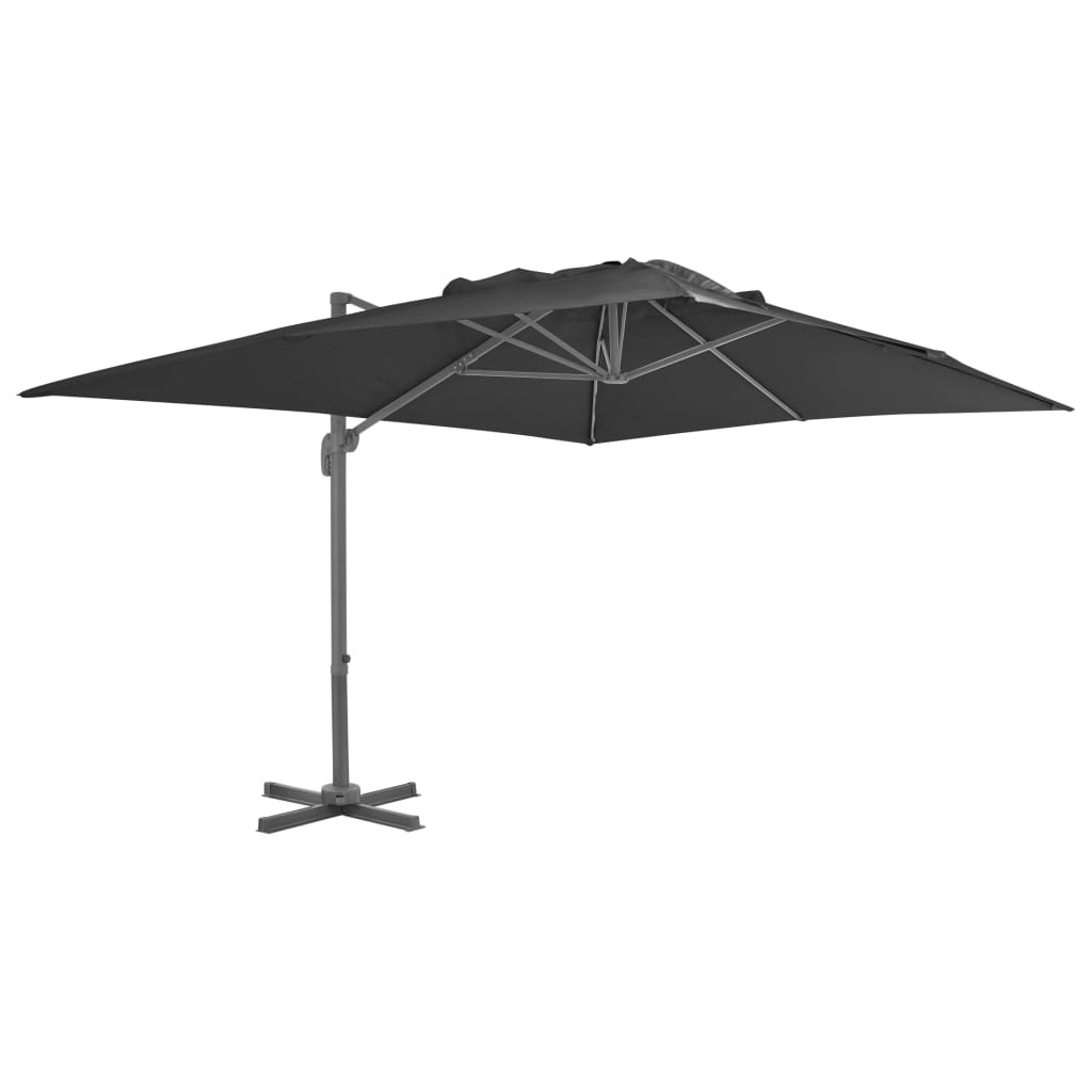 Umbrelă de grădină cu consolă și stâlp din aluminiu, antracit, 400x300 cm