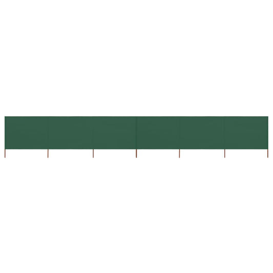 Paravan anti-vânt cu 6 panouri, verde, 800 x 160 cm, textil