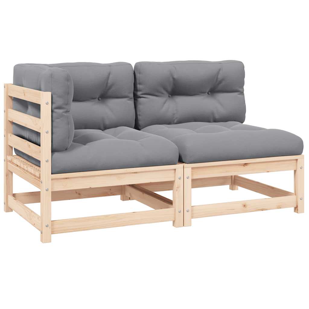 Set mobilier gradina cu perne, 3 piese, lemn masiv de pin
