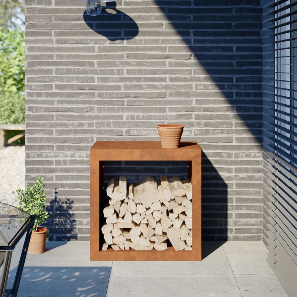 Suport pentru lemne de foc 60x40x60 cm Oțel pentru intemperii