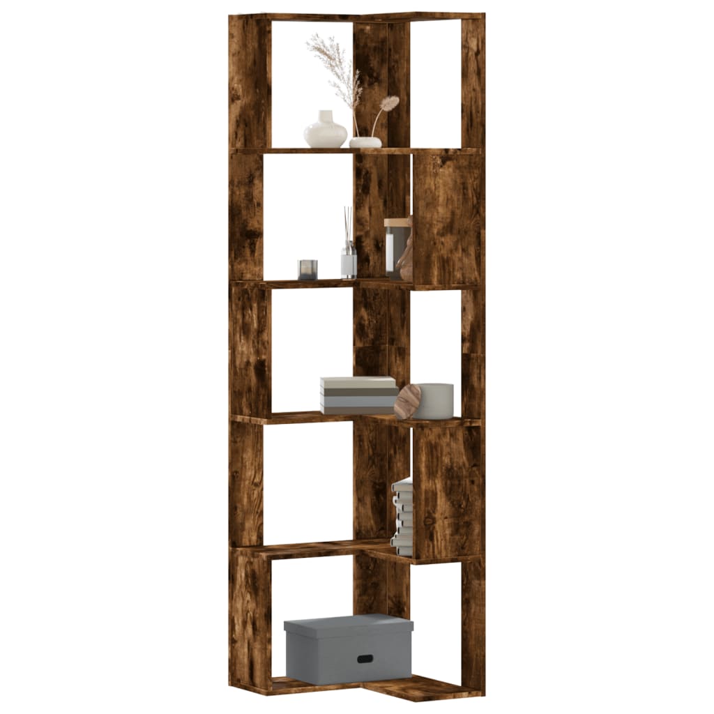 Bibliotecă 5 niveluri stejar 50x50x179cm lemn prelucrat