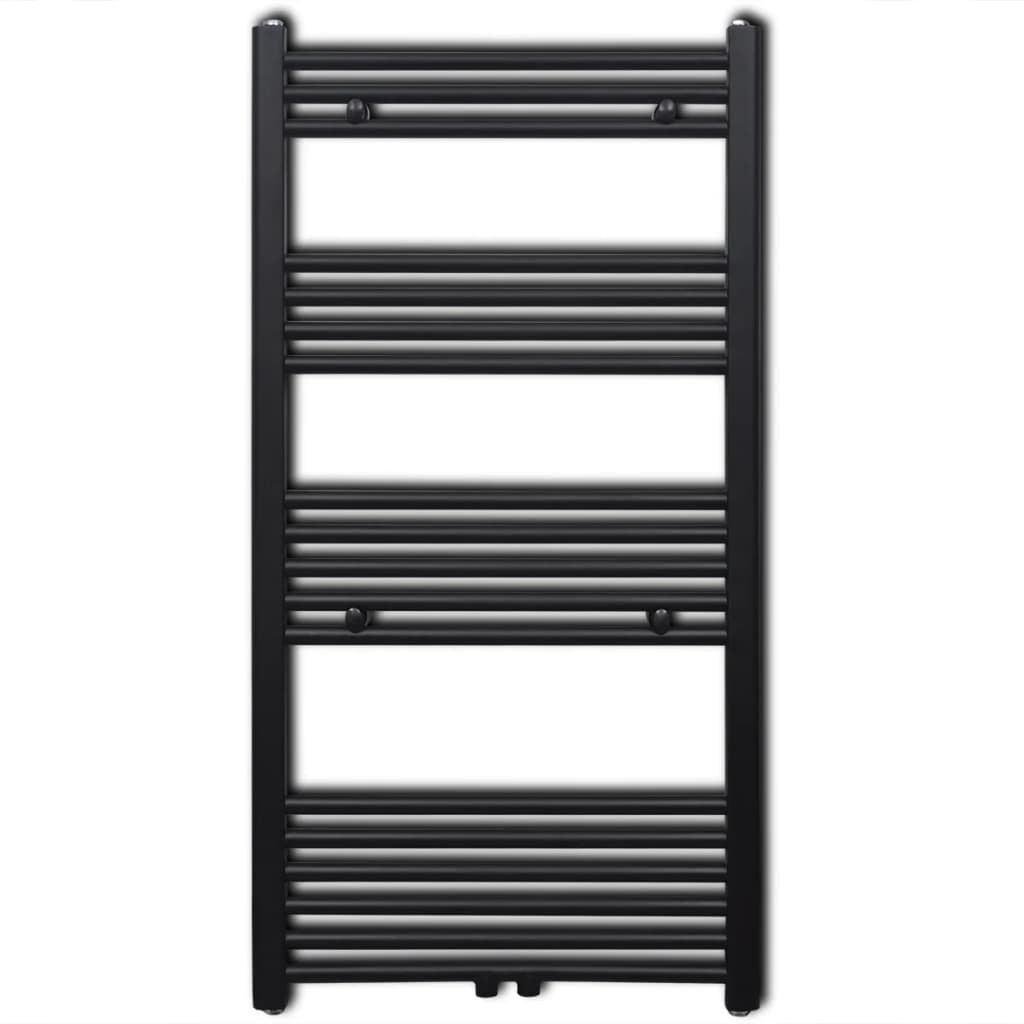 Radiator port-prosop încălzire centrală baie drept, negru, 600x1140 mm