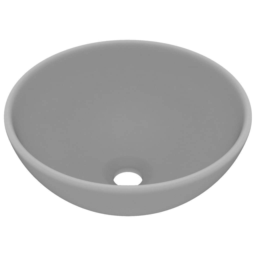 Chiuvetă baie lux, gri deschis mat, 32,5x14cm, ceramică, rotund