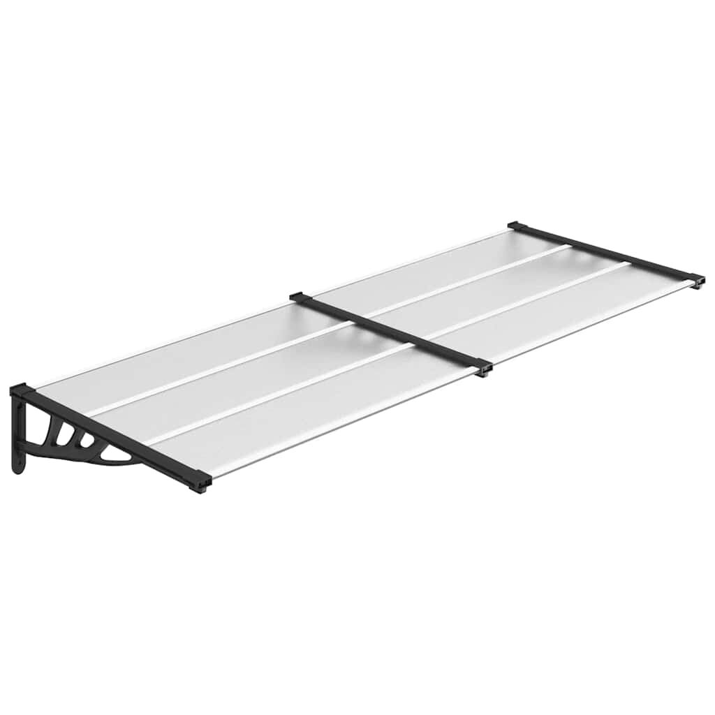 Copertină de ușă, negru și transparent, 239x90 cm, policarbonat