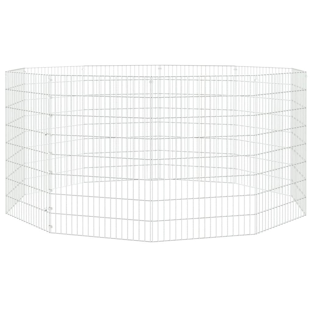 Adăpost pentru animale cu 10 panouri, 54x80 cm, fier galvanizat