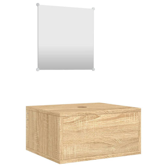 Set de mobilă pentru baie 2 piese Stejar artizanal Lemn prelucrat