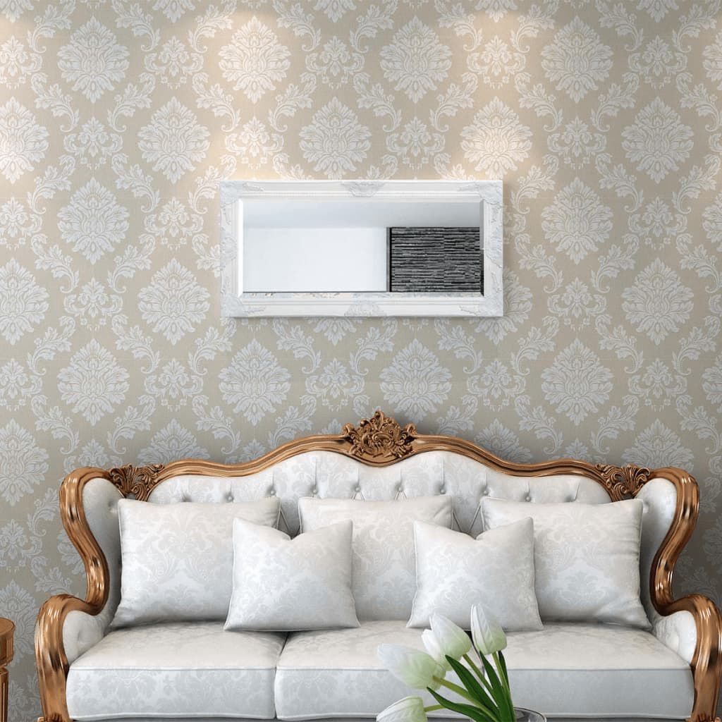 Oglindă verticală în stil baroc, 100 x 50 cm, alb