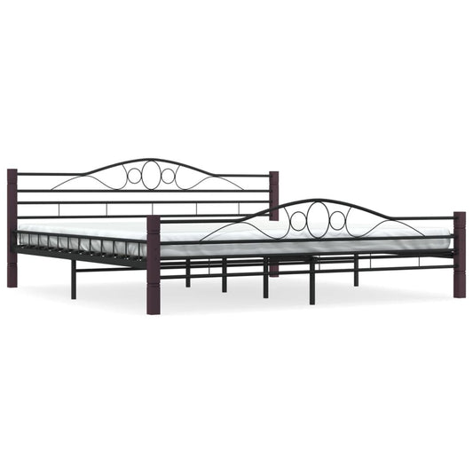Cadru de pat, negru, 200 x 200 cm, metal