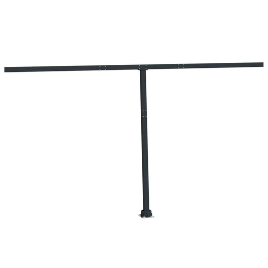 Set stâlp pentru copertină, antracit, 450x245 cm, fier