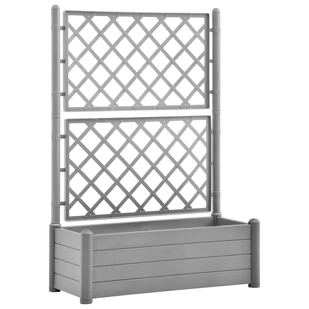 Jardinieră de grădină cu spalier, gri piatră, 100x43x142, PP
