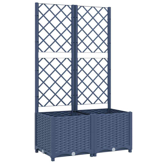 Jardinieră de grădină cu spalier,gri închis, 80x40x136 cm, PP