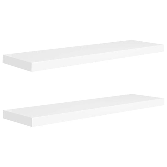 Rafturi de perete suspendate, 2 buc., alb, 90x23,5x3,8 cm, MDF