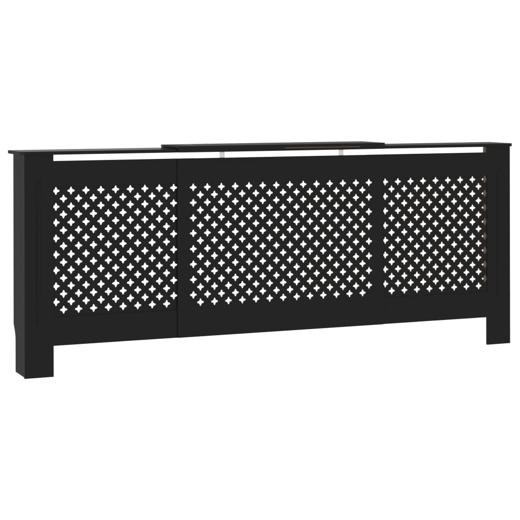 Mască pentru calorifer, negru, 205 cm, MDF