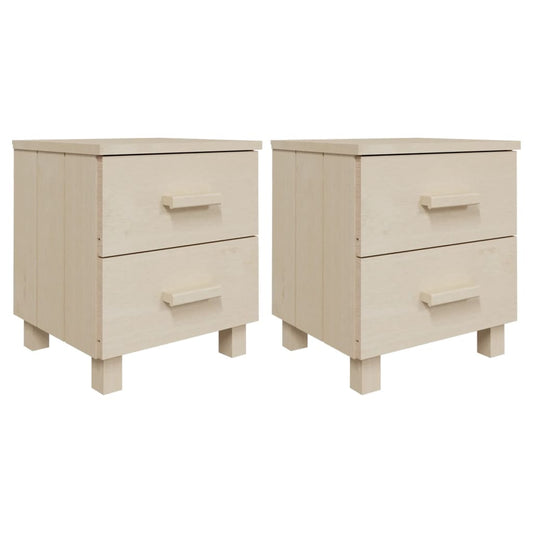 Noptiere HAMAR 2 buc, maro miere, 40x35x44,5 cm, lemn masiv pin