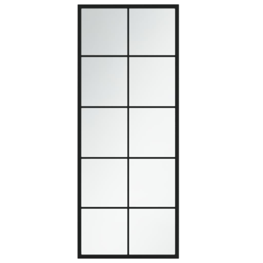 Oglindă de perete, negru, 100x40 cm, metal