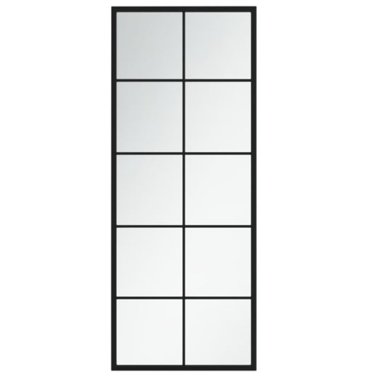 Oglindă de perete, negru, 100x40 cm, metal