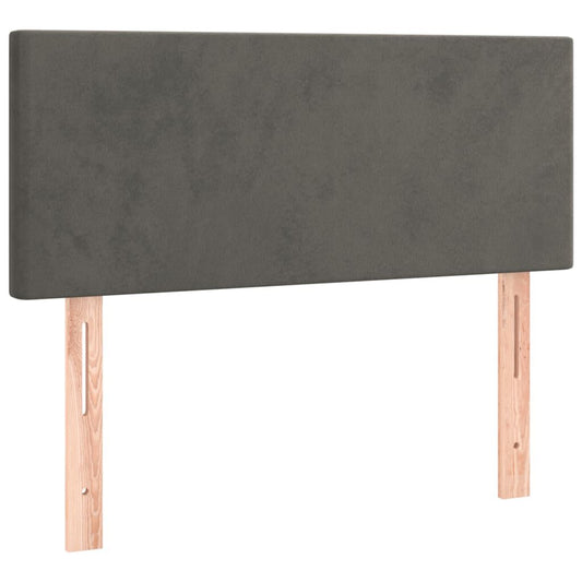 Tăblie de pat, gri închis, 90x5x78/88 cm, catifea
