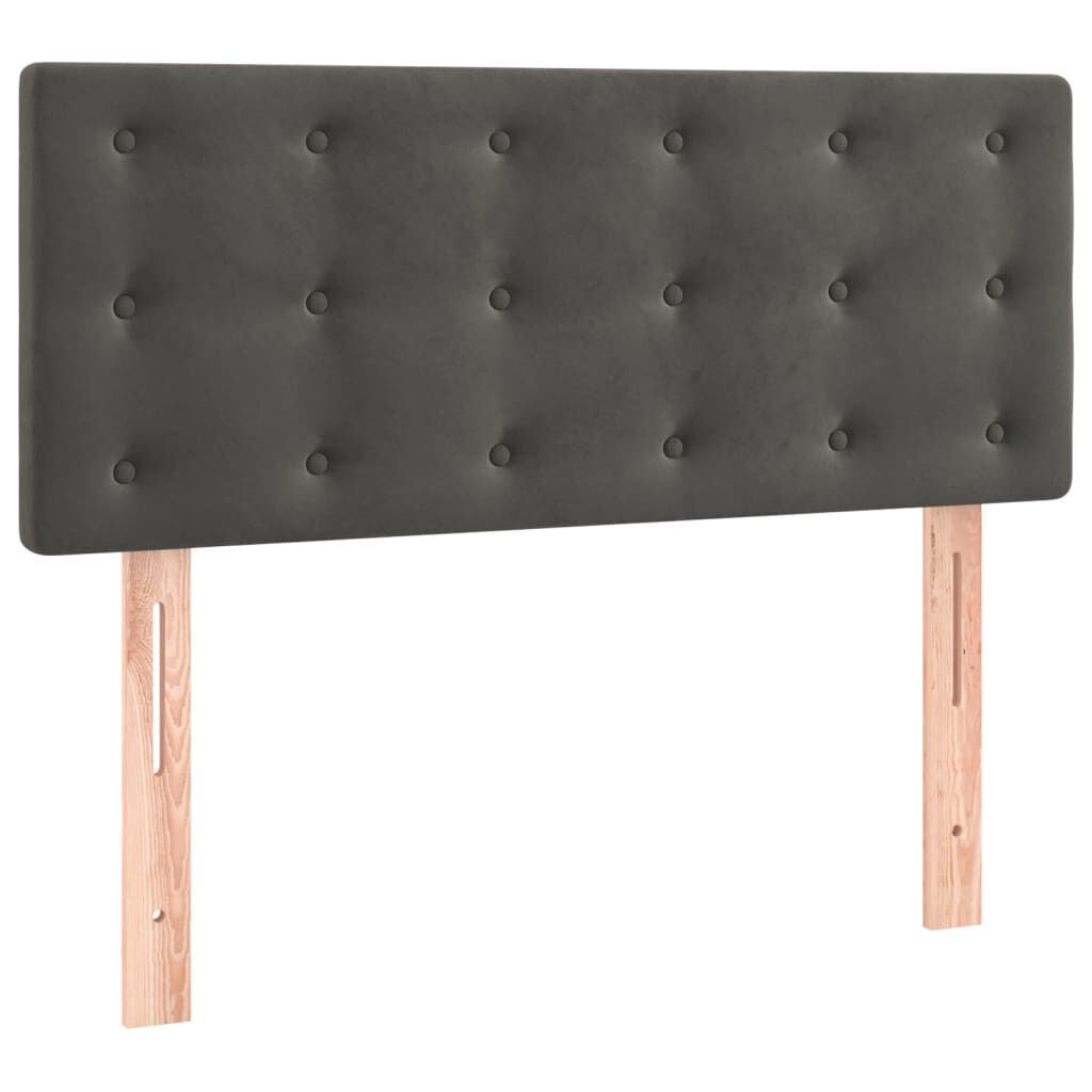 Tăblie de pat, gri închis, 100x5x78/88 cm, catifea