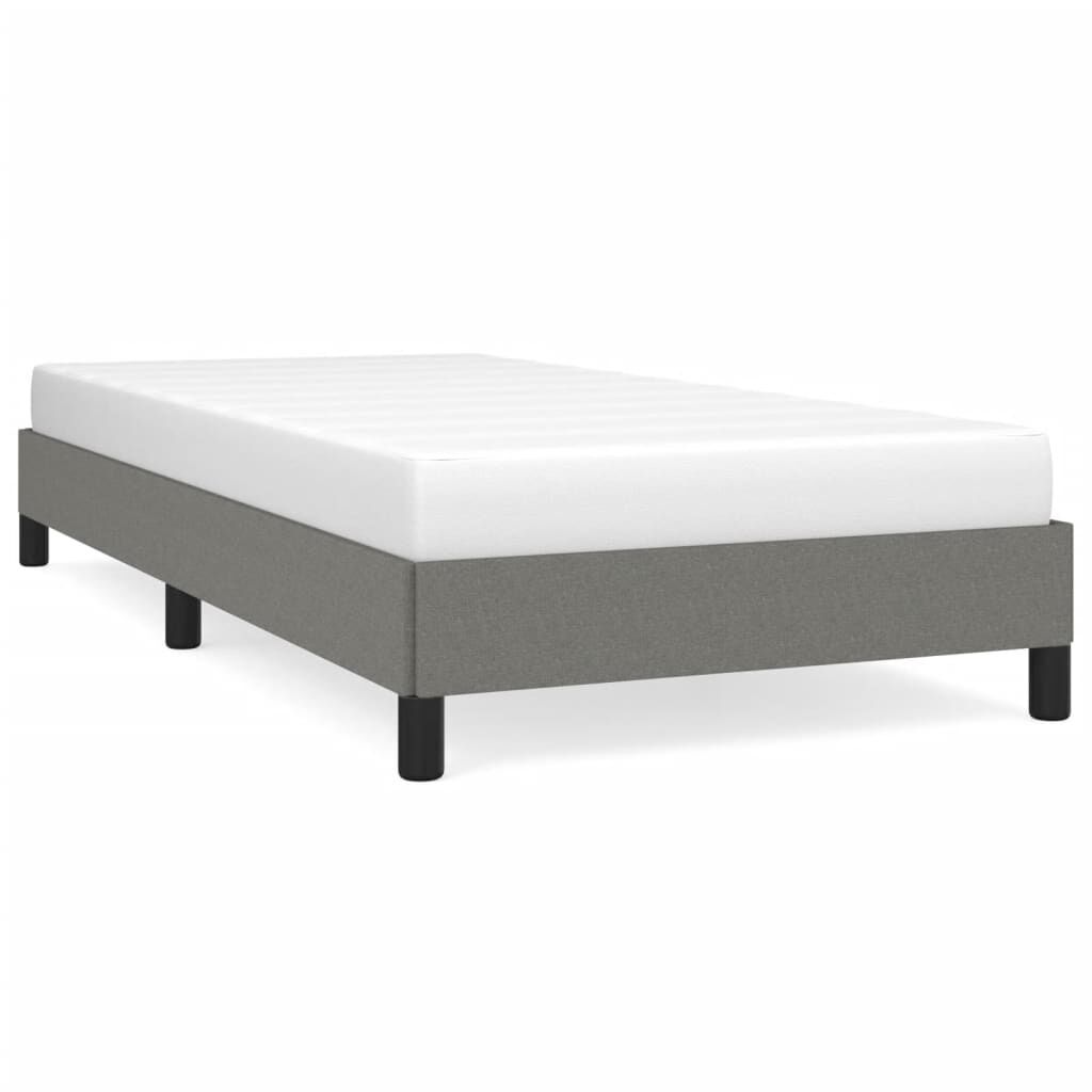 Cadru de pat fără saltea, gri închis, 100x200 cm, textil